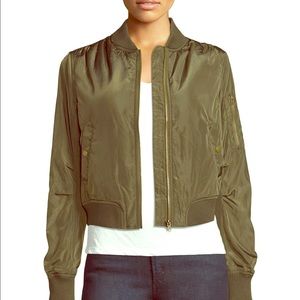 Green Romeo & Juliet couture satin bomber jacket